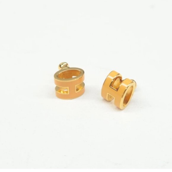 100% Authentic Hermes Pop H Enamel Stud Earrings - Picture 4 of 12